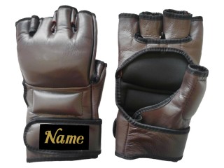 Guantes MMA personalizado (cuero) : KNGCUST-MMA-Marrón