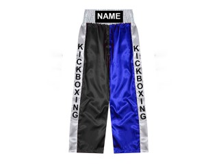 Pantalones de kickboxing personalizados : KNPANTS-001-Negro-Azul