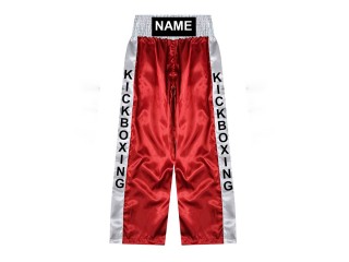 Pantalones de kickboxing personalizados : KNPANTS-001-Roja