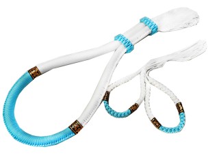 Boxsense Muay Thai Mongkol y Prajead (conjunto de accesorios)  : ThaiStyle-Blanco-Azul cielo