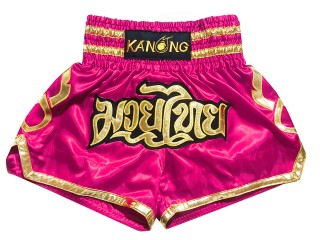 Pantalones Muay Thai Kanong : KNS-121-Rosa oscuro-K