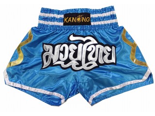 Pantalones Muay Thai Kanong : KNS-143-Azul cielo-K