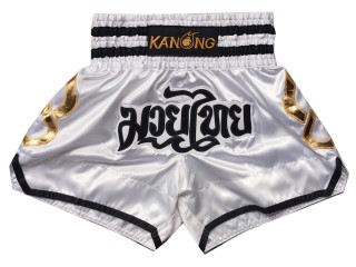 Pantalones Muay Thai Kanong : KNS-143-Blanco-K