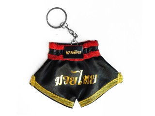 Llavero pantalones cortos Kanong Muay Thai : Negro-Oro