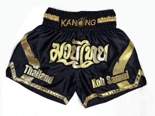 Pantalon Muay Thai Personalizados : KNSCUST-1202 Negro