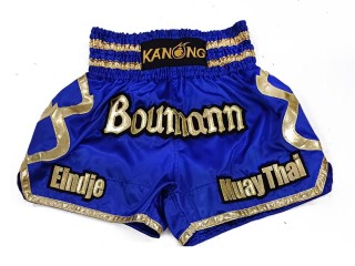 Shorts muay thai Personalizados : KNSCUST-1213 Azul