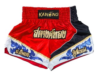 Pantalones Muay Thai Personalizados : KNSCUST-1231 Rojo