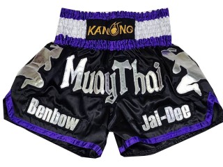 Pantalones Muay Thai Personalizados : KNSCUST-1235 Negro