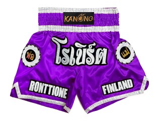 Pantalones Muay Thai Personalizados : KNSCUST-1242-Púrpura