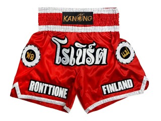 Pantalones Muay Thai Personalizados : KNSCUST-1242-Rojo