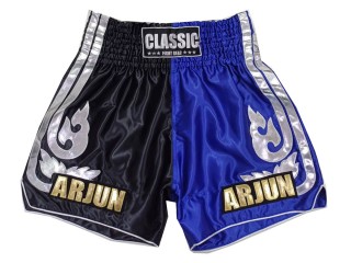 Pantalones Muay Thai Personalizados : KNSCUST-1243-Negro-Azul