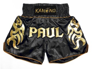 Shorts muay thai Personalizados : KNSCUST-1245 Negro