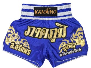 Pantalones Muay Thai Personalizados : KNSCUST-1249-Azul