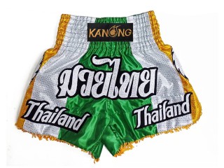 Pantalones Muay Thai Personalizados : KNSCUST-1252-Verde