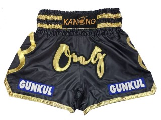 Pantalones Muay Thai Personalizados : KNSCUST-1256 Negro