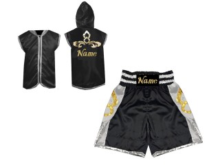 Personalizados - Kanong Sudaderas con capucha + Pantalones Boxeo : KNCUSET-006-Negro