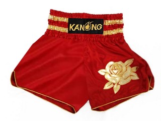 Pantalon de boxeo personalizado : KNBSH-033-Rojo
