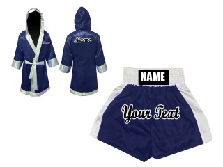 Kit boxeo - Bata de Boxeo + Pantalones Boxeo personalizados : Azul marino